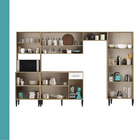 Armário Cozinha Completa Arizona Plus Carvalho Com Branco Car