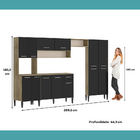 Armário Cozinha Completa Arizona Plus Carvalho Com Preto Carr