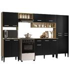 Armário Cozinha Completa Arizona Plus Carvalho Com Preto Carr