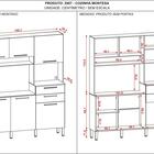 Armário Cozinha Completa Compacta 6 Portas 2 Gaveta Montesa K
