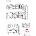 Armário Cozinha Completa De Canto Veneza Multimóveis V2067