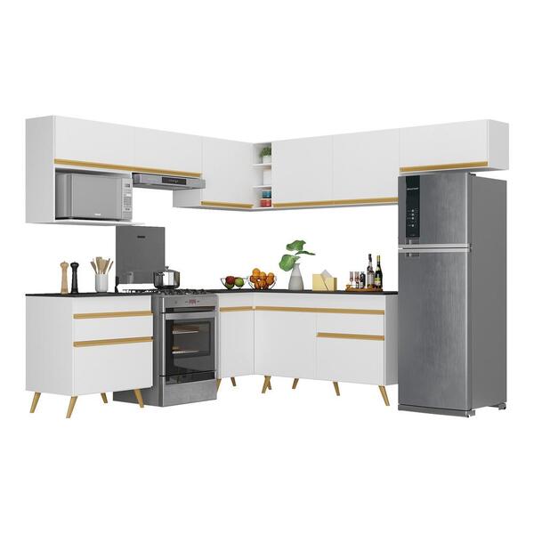 Armário Cozinha Completa De Canto Veneza Multimóveis V2071