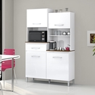 Armário Cozinha Completa Kit Pérola Branco