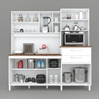 Armário Cozinha Completa Kit Rubi 10 Portas Branco
