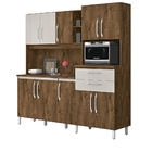 Armário Cozinha Completa Kit Rubi 10 Portas Malbec Camurça
