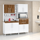 Armário Cozinha Completa Kit Rubi 8 Portas Branco Malbec