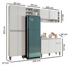 Armário Cozinha Completa Modulada Com Tampo Isadora Branco