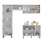 Armário Cozinha Completa Modulada Com Tampo Vanessa Branco