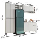 Armário Cozinha Completa Modulada Com Tampo Vanessa Branco