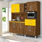 Armário Cozinha Completa Rubi 10 Portas Malbec Amarelo