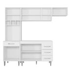 Armário Cozinha Completa Sem Tampo 240 Cm Clara Branco Preto