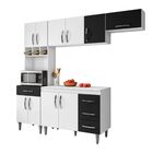Armário Cozinha Completa Sem Tampo 240 Cm Clara Branco Preto