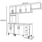 Armário Cozinha Completa Sem Tampo 240 Cm Clara Branco Preto