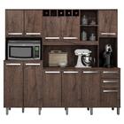 Armário Cozinha Completa Valdemóveis Petra Castanho