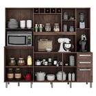 Armário Cozinha Completa Valdemóveis Petra Castanho