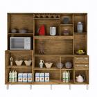 Armário Cozinha Completa Valdemóveis Petra Ipê