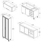 Armario Cozinha Completo Ditália Aspen 4 Pçs Carvalho/br A48