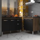 Armário Cozinha Gabinete Pia De 120 Cm Aline E Balcão Fran Pa