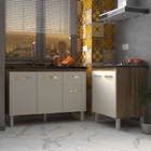 Armário Cozinha Gabinete Pia De 120 Cm Aline E Balcão Fran Pa