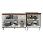 Armário Cozinha Gabinete Pia De 120 Cm Aline E Balcão Fran Pa