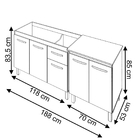 Armário Cozinha Gabinete Pia De 120 Cm Aline E Balcão Jane Pa