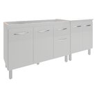 Armário Cozinha Gabinete Pia De 120 Cm Aline E Balcão Jane Pa