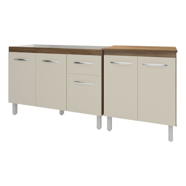 Armário Cozinha Gabinete Pia De 120 Cm Aline E Balcão Jane Pa