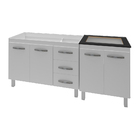 Armário Cozinha Gabinete Pia De 120 Cm Bianca Com Balcão Cook