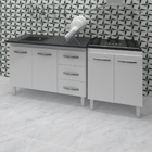 Armário Cozinha Gabinete Pia De 120 Cm Bianca Com Balcão Cook