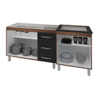 Armário Cozinha Gabinete Pia De 120 Cm Bianca Com Balcão Cook