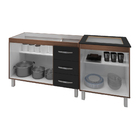 Armário Cozinha Gabinete Pia De 120 Cm Bianca Com Balcão Cook