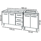 Armário Cozinha Gabinete Pia De 120 Cm Bianca Com Balcão Cook