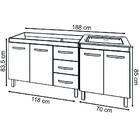 Armário Cozinha Gabinete Pia De 120 Cm Bianca Com Balcão Cook