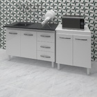Armário Cozinha Gabinete Pia De 120 Cm Bianca Com Balcão Mult