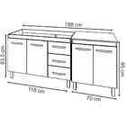 Armário Cozinha Gabinete Pia De 120 Cm Bianca Com Balcão Mult