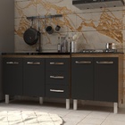 Armário Cozinha Gabinete Pia De 120 Cm Bruna E Balcão Fran Pa