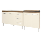 Armário Cozinha Gabinete Pia De 120 Cm Bruna E Balcão Fran Pa