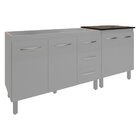 Armário Cozinha Gabinete Pia De 120 Cm Bruna E Balcão Fran Pa