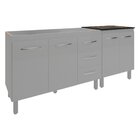 Armário Cozinha Gabinete Pia De 120 Cm Bruna E Balcão Fran Pa