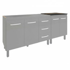 Armário Cozinha Gabinete Pia De 120 Cm Bruna E Balcão Fran Pa
