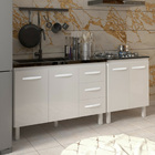 Armário Cozinha Gabinete Pia De 120 Cm Bruna E Balcão Fran Pa