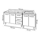 Armário Cozinha Gabinete Pia De 120 Cm Bruna E Balcão Fran Pa