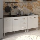 Armário Cozinha Gabinete Pia De 120 Cm Bruna E Balcão Fran Pa