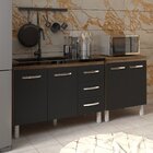 Armário Cozinha Gabinete Pia De 120 Cm Bruna E Balcão Jane Pa