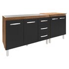 Armário Cozinha Gabinete Pia De 120 Cm Bruna E Balcão Jane Pa