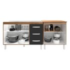 Armário Cozinha Gabinete Pia De 120 Cm Bruna E Balcão Jane Pa