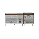 Armário Cozinha Gabinete Pia De 120 Cm Com Balcão Cooktop 4 B