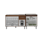 Armário Cozinha Gabinete Pia De 120 Cm Com Balcão Cooktop 5 B