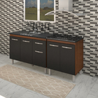 Armário Cozinha Gabinete Pia De 120 Cm Com Balcão Cooktop 5 B