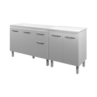 Armário Cozinha Gabinete Pia De 120 Cm Com Balcão Multiuso Mi